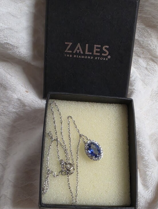 Zales Jewelry - Zales Tanzanite 925 Silver Pendant Necklace